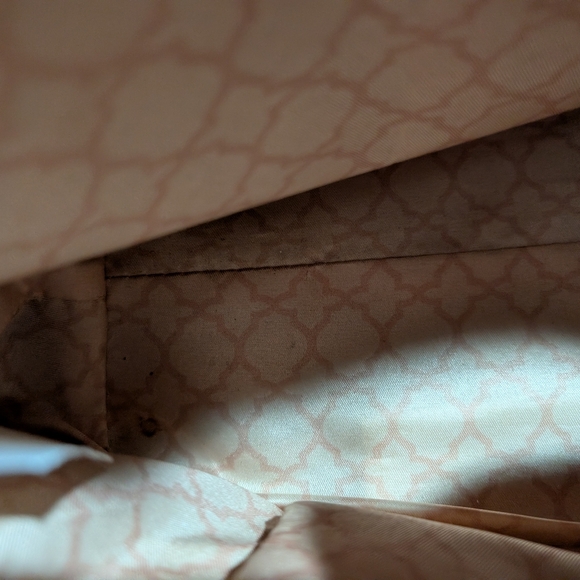 CWonder Cream Purse With Bamboo Handles 14.5Wx11.5Hx4D Stains As Shown - Picture 8 of 13